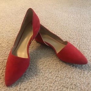 Red Pointed-Toe Flats